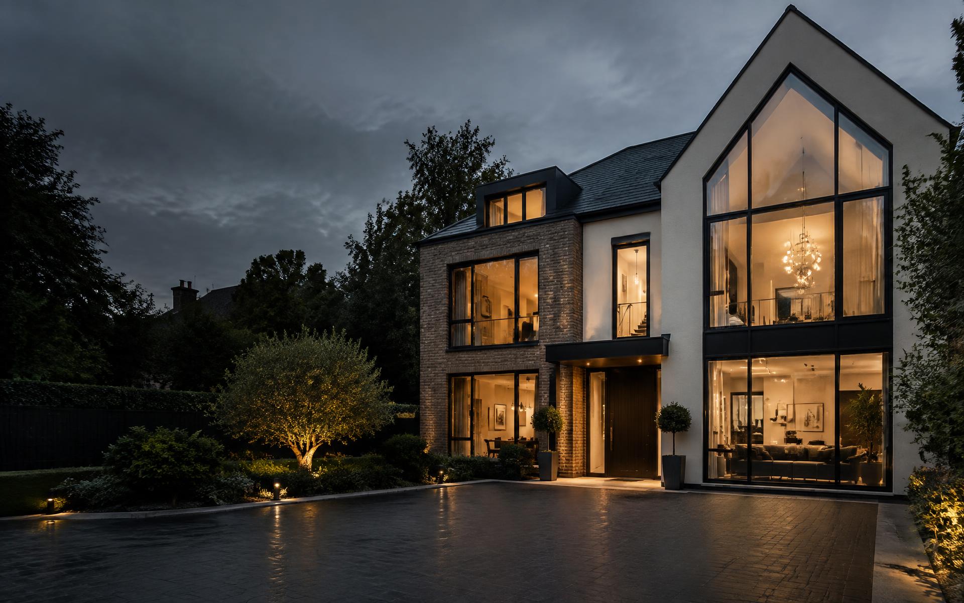 Contemporary British home with modern floor-to-ceiling glazing